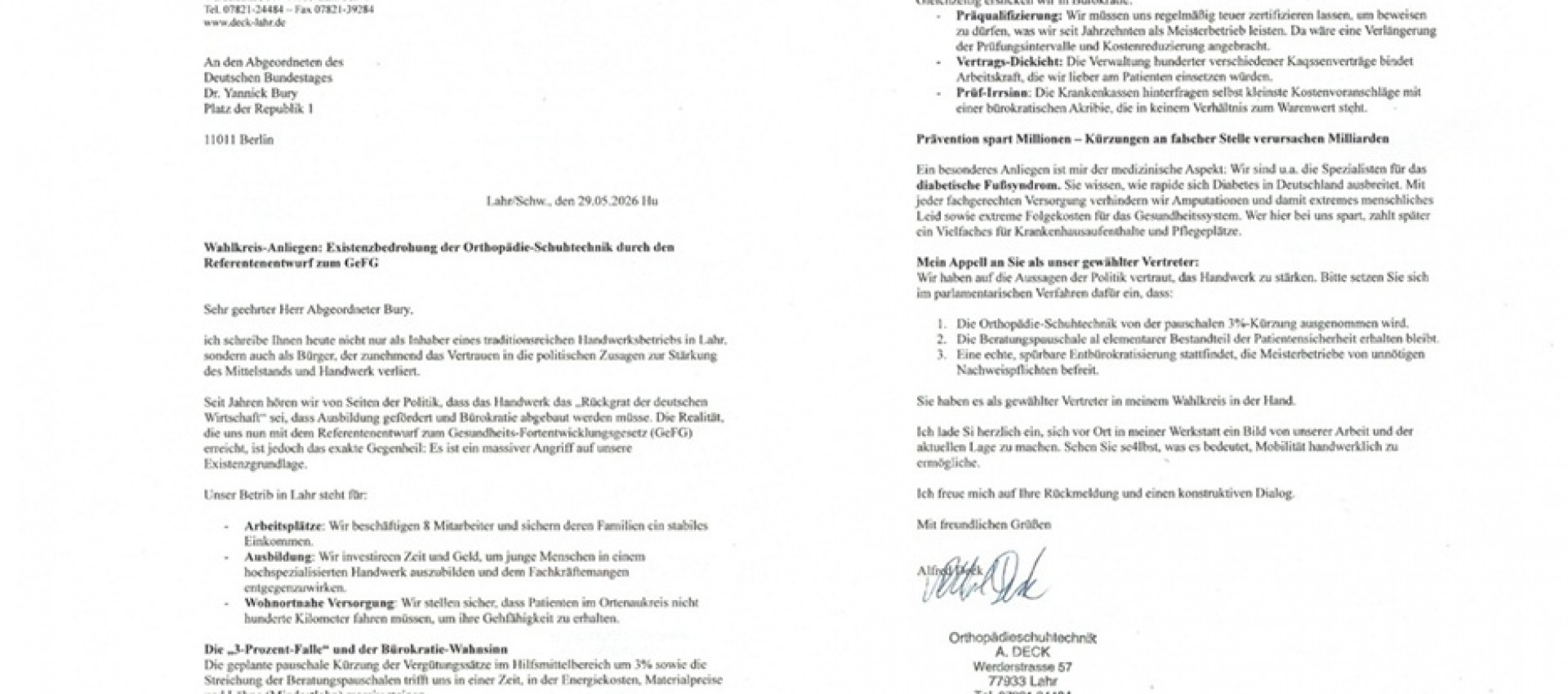 Initiative gegen die pauschale K&uuml;rzung im Hilfsmittelbereich